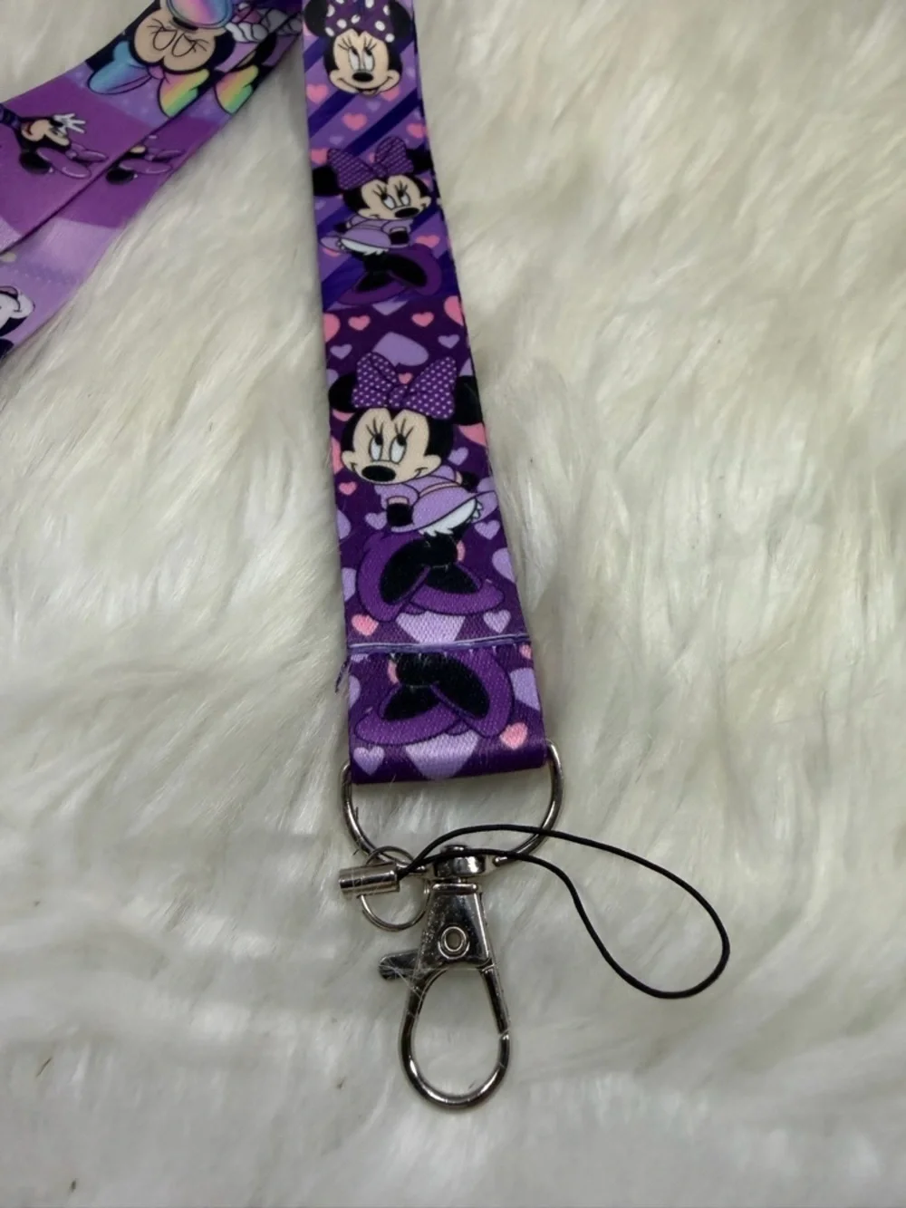 💙3/$20💙 Disney Purple Minnie Mouse Lanyard Key & Card Holder